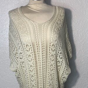 Elegant Cream Knit Women's swimsuit coverup